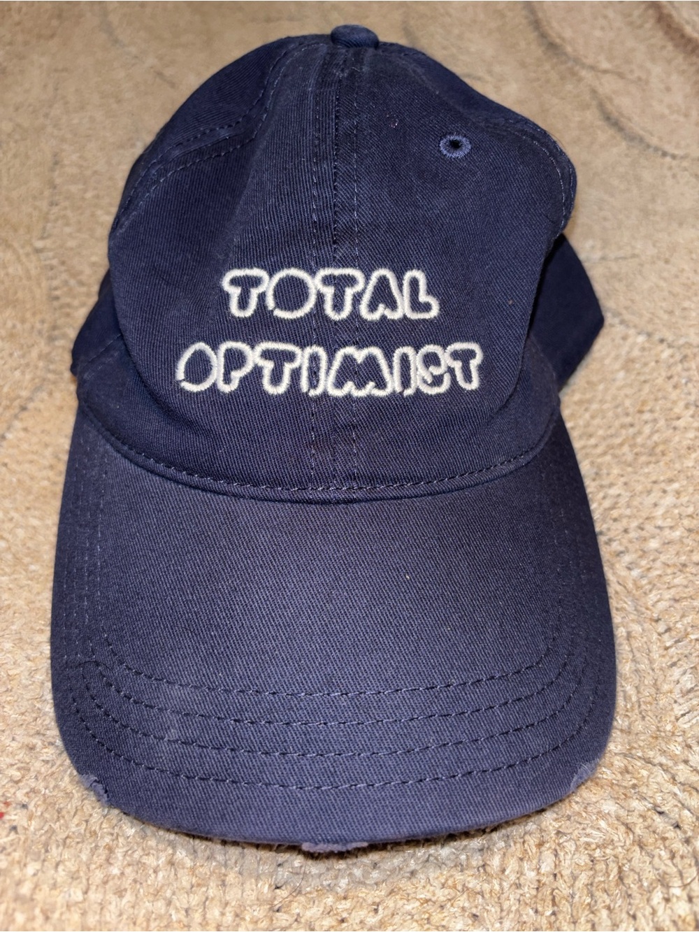 Aerie “Total Optimist” Embroidered Navy Blue Dad Hat Baseball Cap